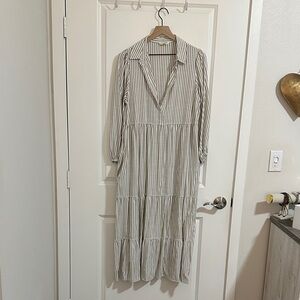 Striped Long Sleeve Maxi Dress